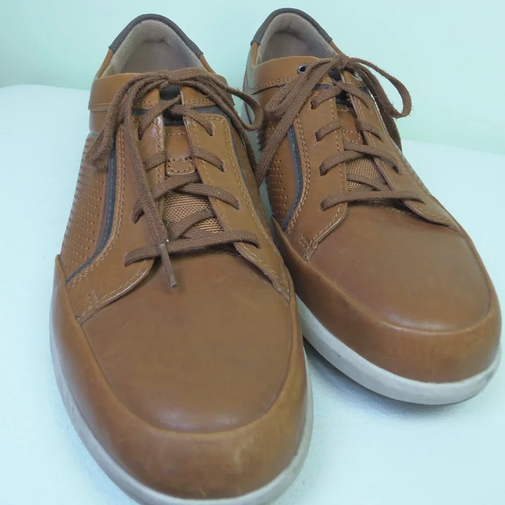 Clark's UNStructured Men's 11.5 Lace Up Brown Shoes Casual Date Eclectic Grandpa